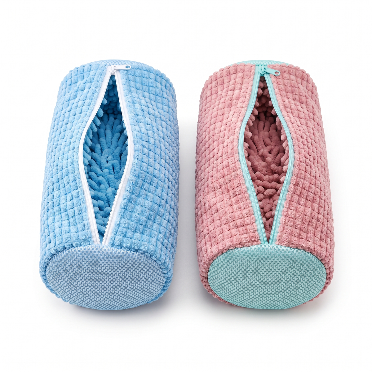 Shoe Washing Bag in Blue and Pink