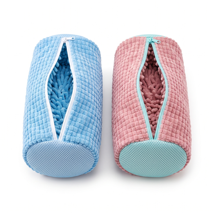 Shoe Washing Bag in Blue and Pink